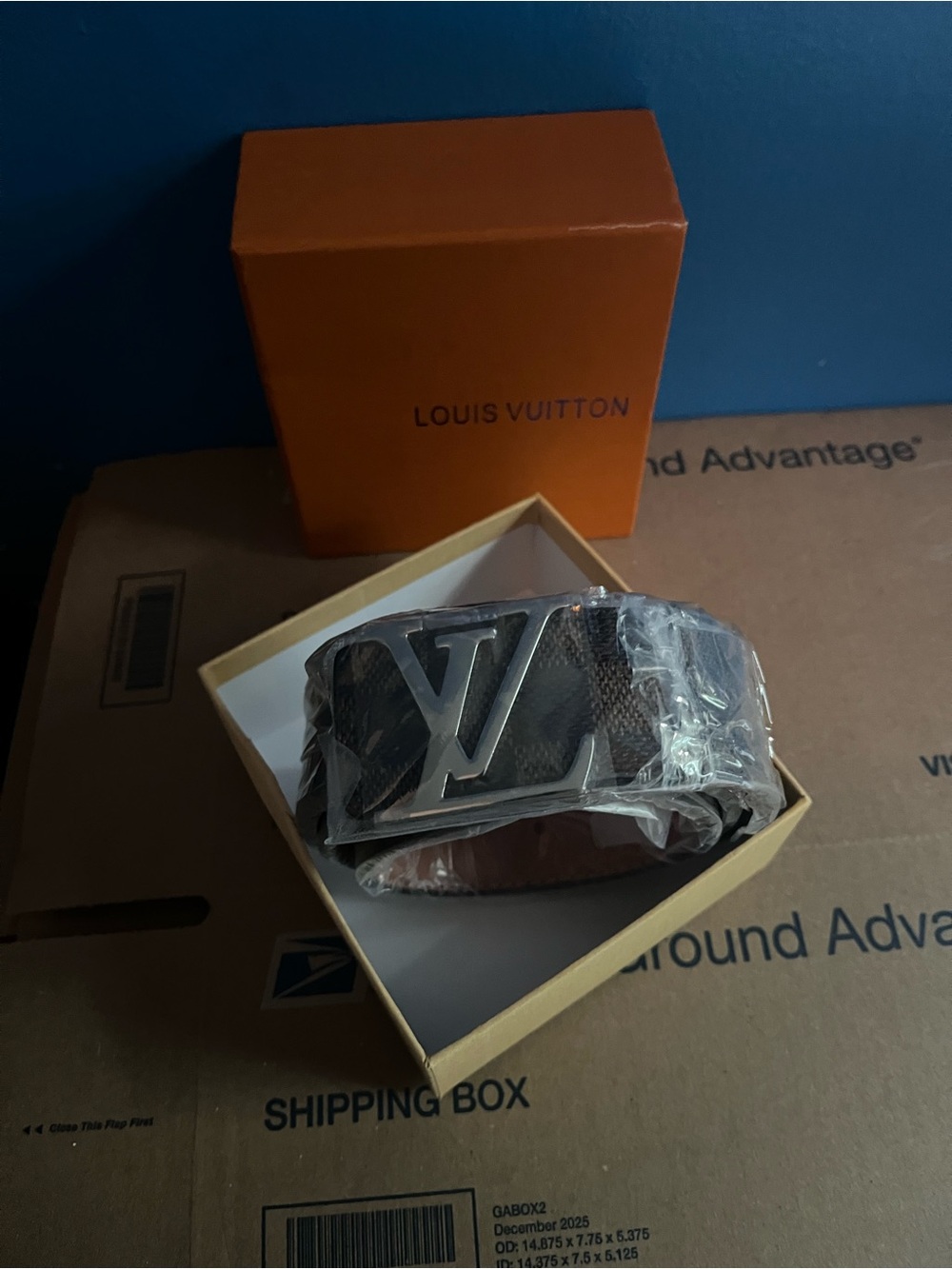 Louis Vuitton Brown Monogram Belt with Silver LV Buckle